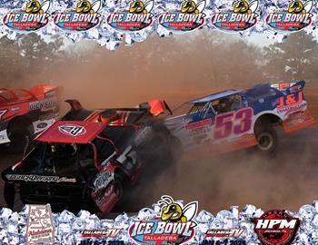 Chase Oliver is sent into the yuke tire in the center of turns three and four at the 2023 Ice Bowl at Talladega Short Track. 