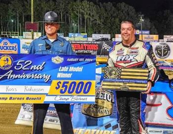 Ross Robinson wins the Camp Barnes Benefit at Georgetown Speedway on August 1