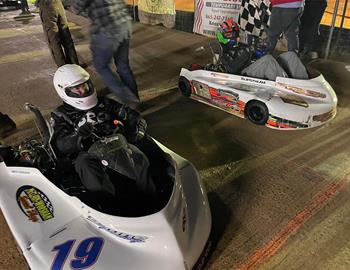 Chad Finchum competing at Godspeed Kartway on Noember 19, 2022.