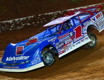 Hudson ONeal overcame mechanical issues to claim the Castrol FloRacing Night in America victory at Tri-County Speedway on Thursday, Oct. 12. (Josh James Artwork image)
