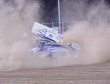 Donuts in the infield by the happy winner