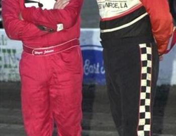 Wayne Johnson (left) and Gary Wright (right) check things out during opening ceremonies