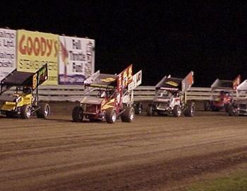 The B Feature lines up down the backstretch