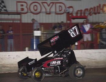 Brian McClelland takes the checkered flag at Boyd Raceway