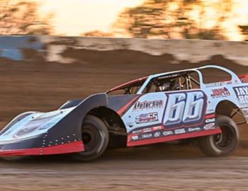 Eli Ross wins the Bud Morgan Memorial at Thunderbird Speedway on April 11.