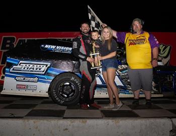 Travis Mosley won the IMCA Modified feature at Batesville Motor Speedway on April 19
