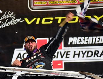 Ryan Gustin wins at Cedar Lake Speedway during Night 1 of the USA Nationals on August 2