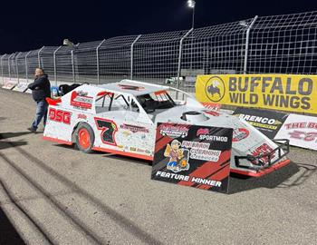 Ryan Restad won the IMCA Sport Mod division at Red River Valley Speedway on May 9.