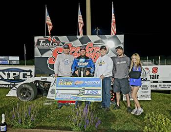 Tom Berry Jr. wins the Harris Clash at Deer Creek Speedway (Spring Valley, MN) on August 6, 2024. (Zipps Photos photo)