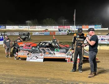 Josh Rice raced from the 4th to the lead and win at Atomic Speedway on Saturday, April 27.