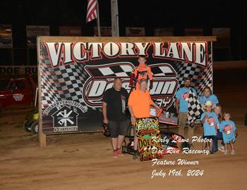 Zander LaRose wins at Doe Run Raceway (Doe Run, MO) on July 19, 2024. (Kirby Laws photo)