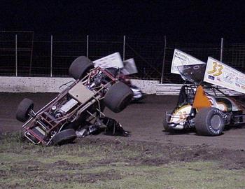 Terry Grays night ended with this heat race flip