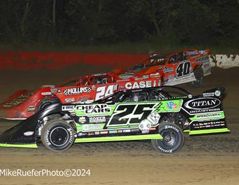 Highland Speedway (Highland, IL) – World of Outlaws Case Late Model Series – Beat the Heat 40 – August 14th, 2024. (Mike Ruefer photo)