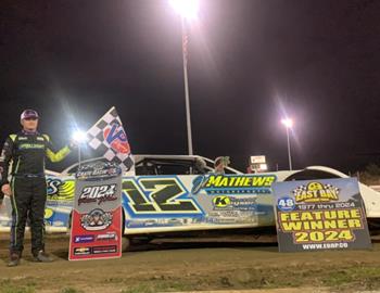 Ashton Winger picked up a Crate Racin USA Late Model Series win at East Bay Raceway Park (Gibsonton, Fla.) on Thursday, Jan. 25. (Crate Racin USA image)