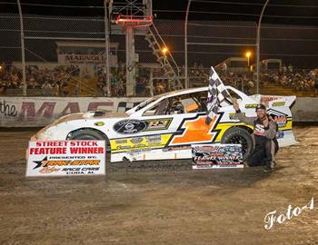 Jason Hollis won the Street Stock division at Magnolia Motor Speedway on September 1