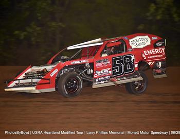 Monett Motor Speedway (Monett, MO) – USRA Heartland Modified Tour (HMT) – Larry Phillips Memorial – June 27-28, 2025. 