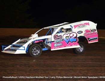 Monett Motor Speedway (Monett, MO) – USRA Heartland Modified Tour (HMT) – Larry Phillips Memorial – June 27-28, 2025. 