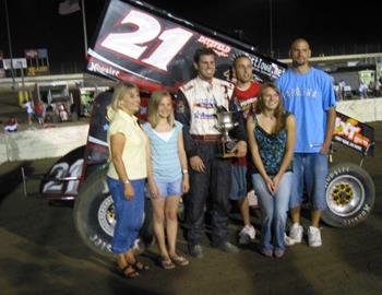 Brian Brown and crew in victory lane (Don Hubbard Photo)