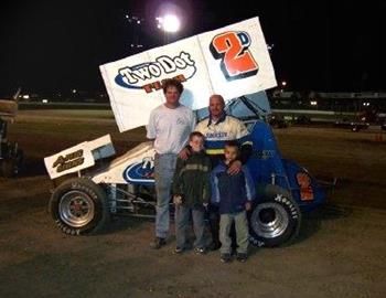 Randi Miller in victory lane