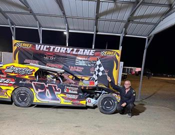 Dennis Lunger Jr won at Eriez Speedway on August 4