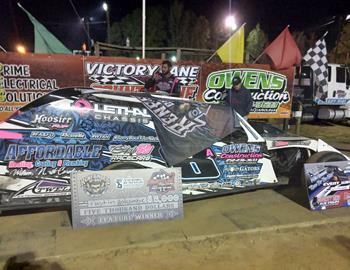 Austin Holcombe in Victory Lane at the Race for Kids on October 15, 2022.