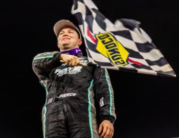 Bobby Pierce wins the preliminary night of the 20th Annual Late Model Knoxville Nationals at Knoxville Raceway on September 20

Pierce began by winning Friday nights preliminary feature, leading all but 2 of the 25 caution-free feature laps and claiming a $7,000 payday.