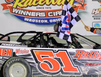 Devin Shiels won the DIRTcar Super Late Model feature on Saturday, August 12 at Oakshade Raceway (Wauseon, Ohio).