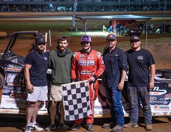 Spencer Hughes took the JCM Motorsports No. 19m Super Late Model to Victory Lane at Whynot (Miss.) Motorsports Park on Saturday, March 30 in Mississippi State Championship Challenge Series (MSCCS) competition.