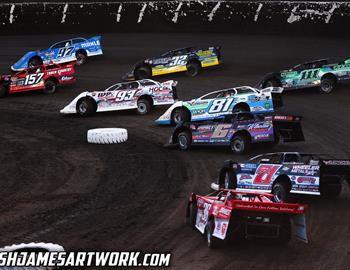 Fairbury Speedway (Fairbury, IL) – Lucas Oil Late Model Dirt Series – FALS Spring Shootout – May 11th, 2024. (Josh James Artwork)