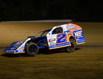 Nick Hoffman on his way to victory at Adams County Speedway on June 22. *(Jacy Norgaard image)*