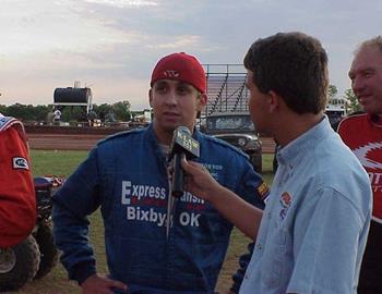 Darren Stewart interviewed in pre-race activities