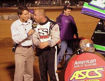 Sean McClelland interviewed in victory lane.