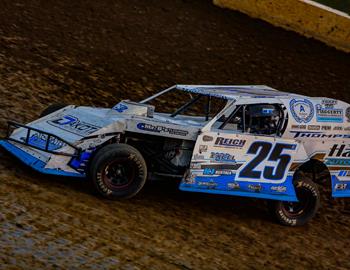 Cody Thompson competes at Deer Creek Speedway in August 2023. (Zac Trunkhill photo)