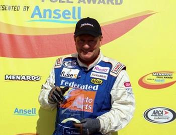 Ken Schrader earned the ARCA Pole Award at Salem Speedway (Indiana).