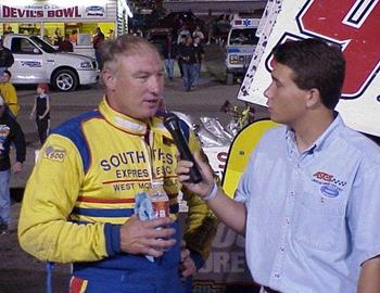 Gary Wright interviewed in victory lane