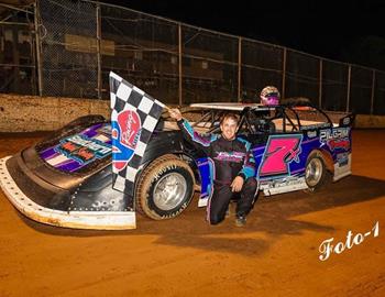 Jeffrey Cooper qualified on the pole for the feature and led flag-to-flag in the Crate Racin USA Late Model main event at Whynot (Miss.) Motorsports Park on Saturday, July 22.