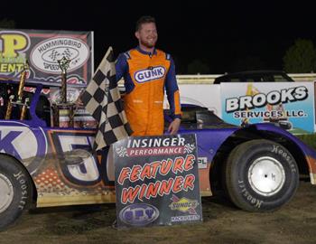 Matt Tifft in victory lane at Hummingbird Speedway (Reynoldsville, PA) on May 10, 2025.