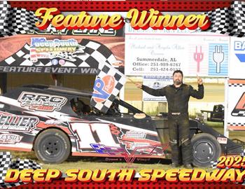 Nicholas Sellier took the checkers at Deep South Speedway on Saturday, September 13 and secured the Modified track championship.