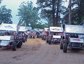 Staging area at Ark-La-Tex Speedway