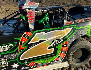 Austin Theiss picked up the Super Late Model victory at Texas Big O Speedway on Saturday, Jan. 13.