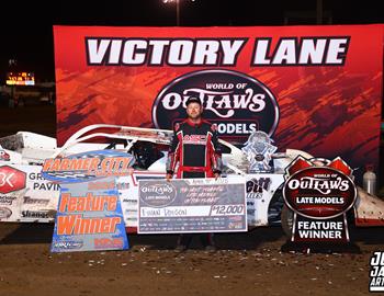 Farmer City Raceway (Farmer City, IL) – World of Outlaws Late Model Series – Illini 100 – April 11th-12th, 2025. (Josh James Artwork)