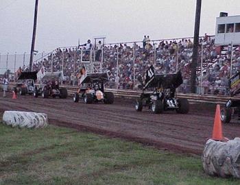 Pace lap in front of a packed house at 67 Texarkana Speedway