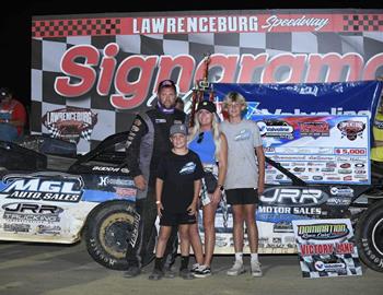 Jason Jameson picked up an emotional win with the tour on Sept. 14 at Lawrenceburg (Ind.) Speedway. (Ryan Roberts image)