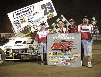 Travis Rilat and crew in victory lane