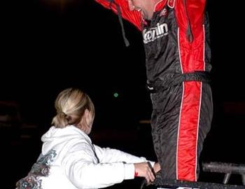 Cory Kruseman celebrates in victory lane