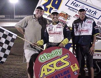 Travis Rilat after winning Fridays preliminary feature