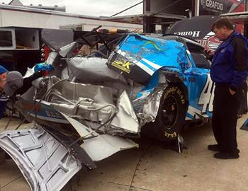 Chad Finchums afternoon at Texas Motor Speedway ended with a hard crash.