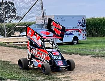 Zander LaRose wins his first Junior Sprint feature at Wayne County Speedway (Wayne City, IL) on July 27, 2024.