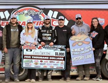 Cody Overton scored the $5,000 Steel Block Late Model Series win at Eldora Speedway (Rossburg, Ohio) on Sunday, Oct. 22. (Jim Denhamer image)