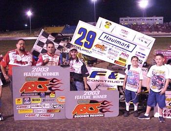 Travis Rilat and team in victory lane